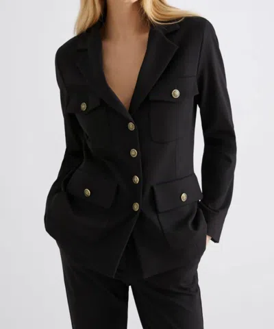 Marella Coltre Long Line Ponte Blazer In Black