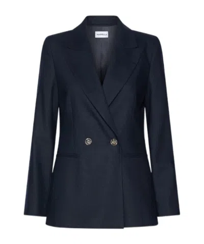 Marella Comfort Wool-blend Jacket In Blue