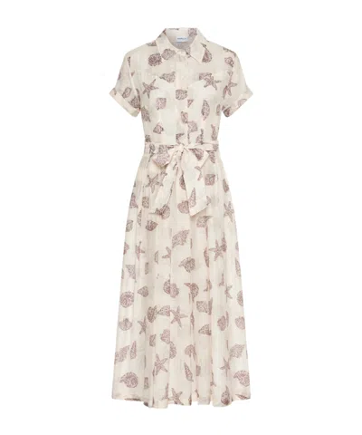 Marella Cotton And Silk Voile Dress In Neutral