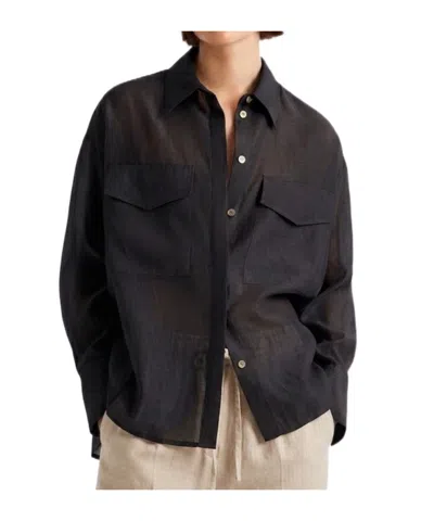 Marella Cotton And Silk Voile Shirt In Black