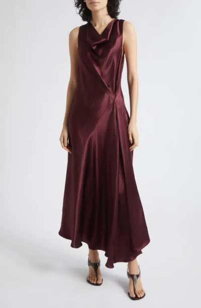 Marella Cowl Neck Asymmetric Dress In Bordeaux