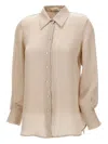 Marella Crepe-effect Buttoned Shirt In Neutral