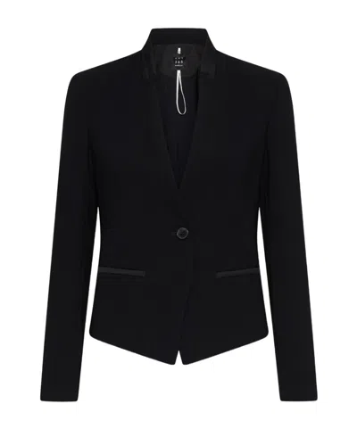 Marella Crepe Envers Satin Blazer In Black