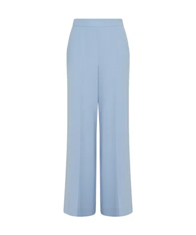 Marella Crêpe Envers Satin Palazzo Trousers In Blue