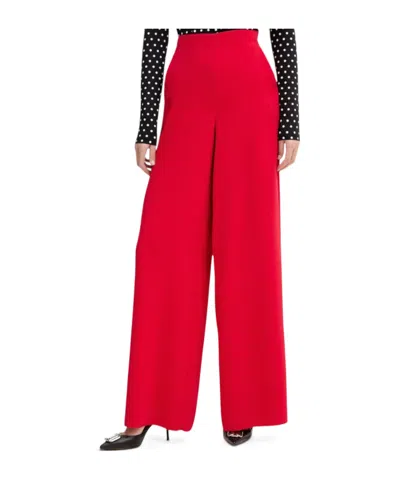 Marella Pleated Wide-leg Casual Trousers In Red