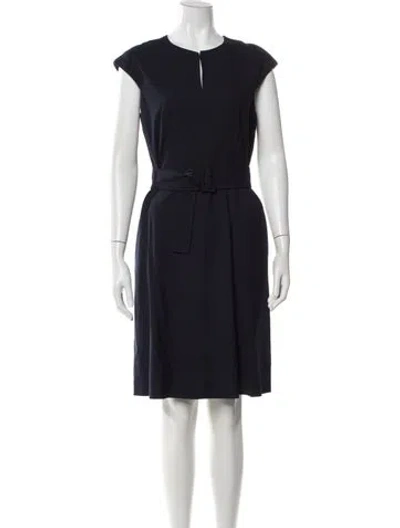 Pre-owned Marella Crew Neck Knee-length Dress In Blue