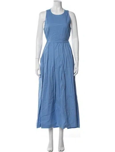 Pre-owned Marella Crew Neck Long Dress In Blue