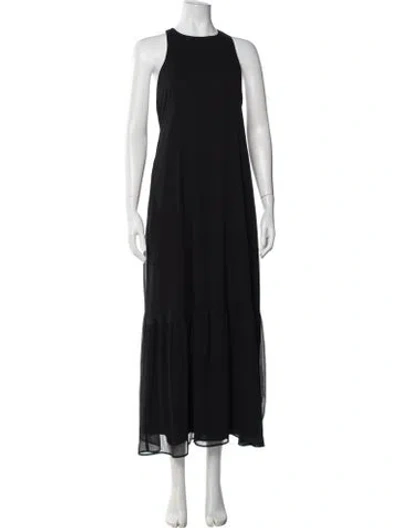 Pre-owned Marella Crew Neck Long Dress W/ Tags In Black