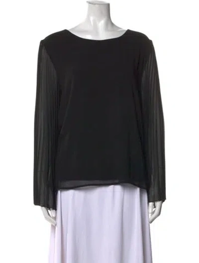 Pre-owned Marella Crew Neck Long Sleeve Blouse In Black