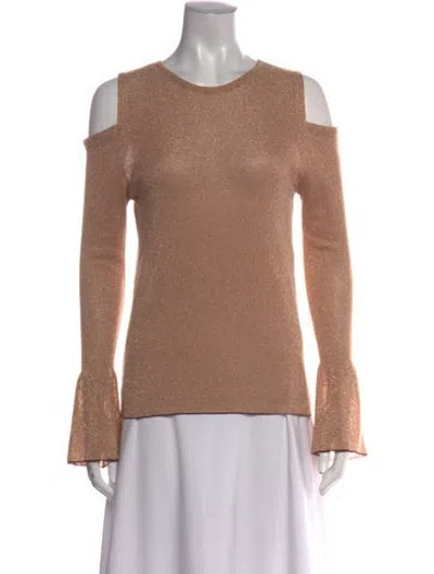 Pre-owned Marella Crew Neck Long Sleeve Top In Neutrals