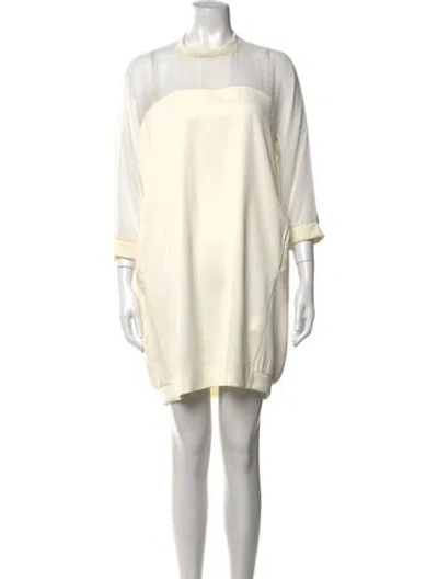 Pre-owned Marella Crew Neck Mini Dress In Neutrals