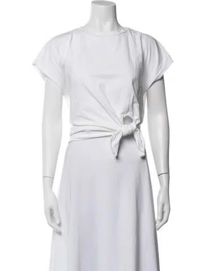 Pre-owned Marella Crew Neck Short Sleeve Top In White