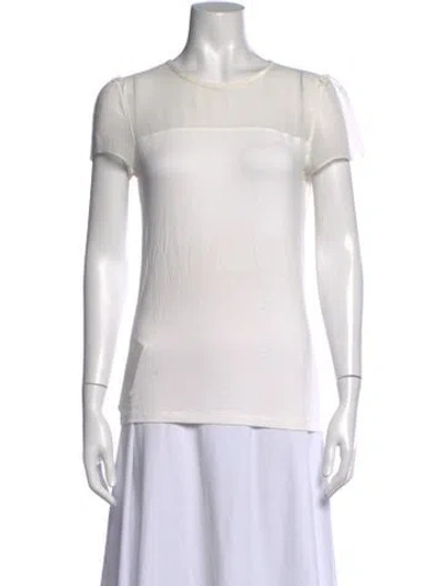 Pre-owned Marella Crew Neck Short Sleeve Top In White
