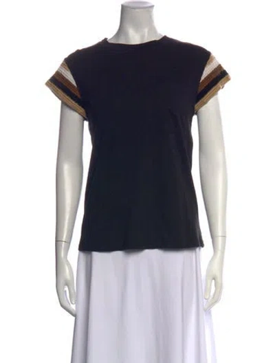 Pre-owned Marella Crew Neck Short Sleeve T-shirt In Black