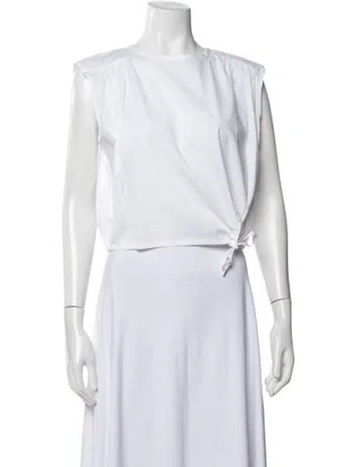 Pre-owned Marella Crew Neck Sleeveless Top In White