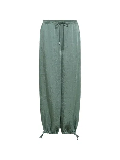 Marella Crinkle Twill Drawstring Trousers In Green