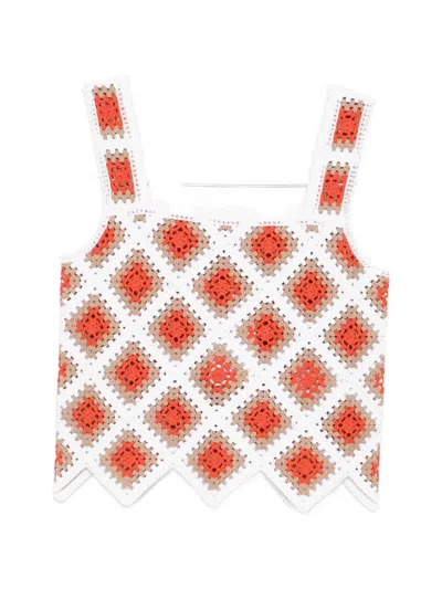 Marella Crochet-knit Top In Red