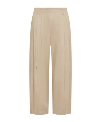Marella Cropped Cotton Gabardine Trousers - Sand In Neutral