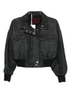Marella Cropped Denim Jacket In Black