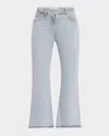 Marella Cropped Fringe-hem Flare Jeans In Ice
