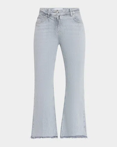 Marella Cropped Fringe-hem Flare Jeans In Ice
