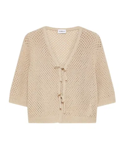 Marella Cropped Wool-blend Cardigan In Neutral