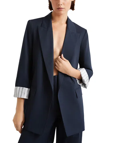 Marella Cuffed Peak Lapel Blazer In Blue