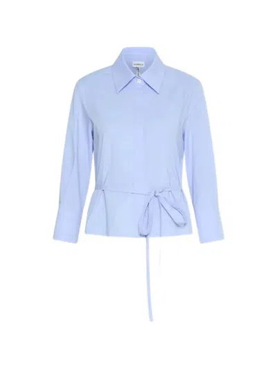 Marella Cut-out Tie-waist Shirt In Blue