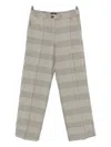 Marella Dany Checked Tailored Trousers In Brown