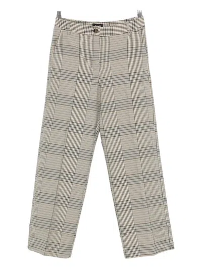 Marella Dany Checked Tailored Trousers In Brown