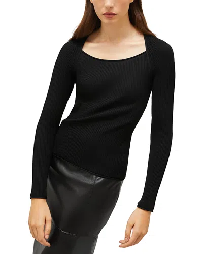 Marella Debutto Ribbed Knit Top In Black