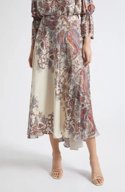Marella Decano Paisley Midi Skirt In Neutral
