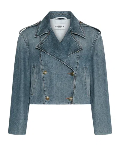 Marella Denim Biker-style Jacket