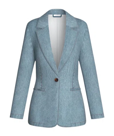 Marella Denim Blazer In Blue