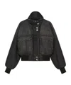 Marella Denim Bomber Jacket In Black