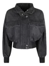 Marella Cropped Denim Jacket In Black