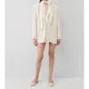 Marella Derby Single-button Straight Blazer In White