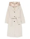 Marella Desiderio Hooded Single-breasted Coat In Neutral