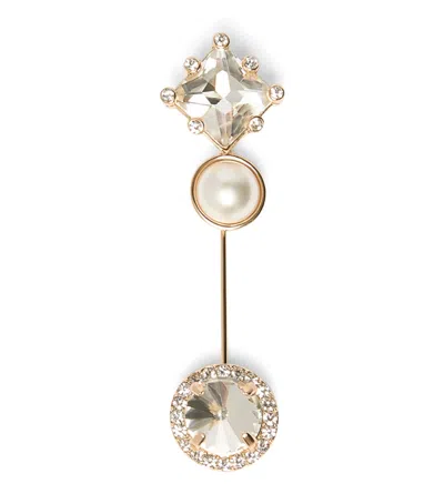 Marella Diamanté Faux-pearl Pin Brooch In Gold