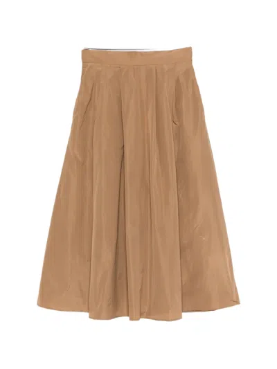 Marella Diva Pleated Midi Skirt In Neutral