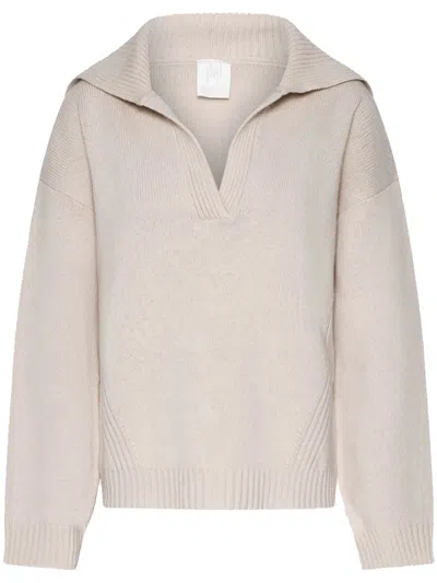Marella Boxy-fit Polo-neck Sweater In Neutral