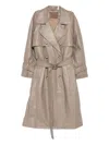 Marella Double-breasted Belted Trench Coat In Neutral