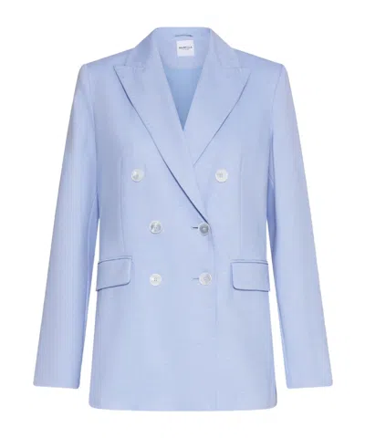 Marella Double-breasted Blazer In Blue