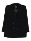Marella Double-breasted Button Blazer In Black