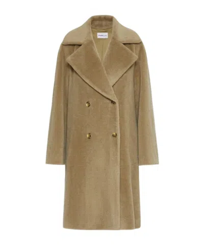 Marella Double-breasted Coat In Brown