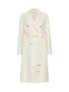 Marella Double-breasted Unlined Zambia Coat In Panna