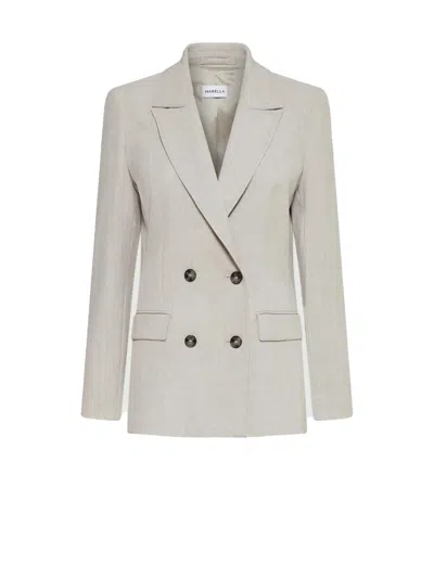 Marella Double Breasted Jacket Sand Women