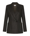 Marella Pinstriped Double-breasted Jacket In Black