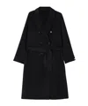 Marella Double-breasted Pure Wool Coat In Black