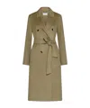 Marella Ara Double-breasted Belted Coat In Green